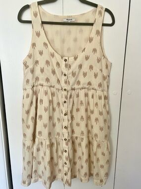 Madewell Sleeveless Button-Front Mini Dress in Ikat Size S EUC